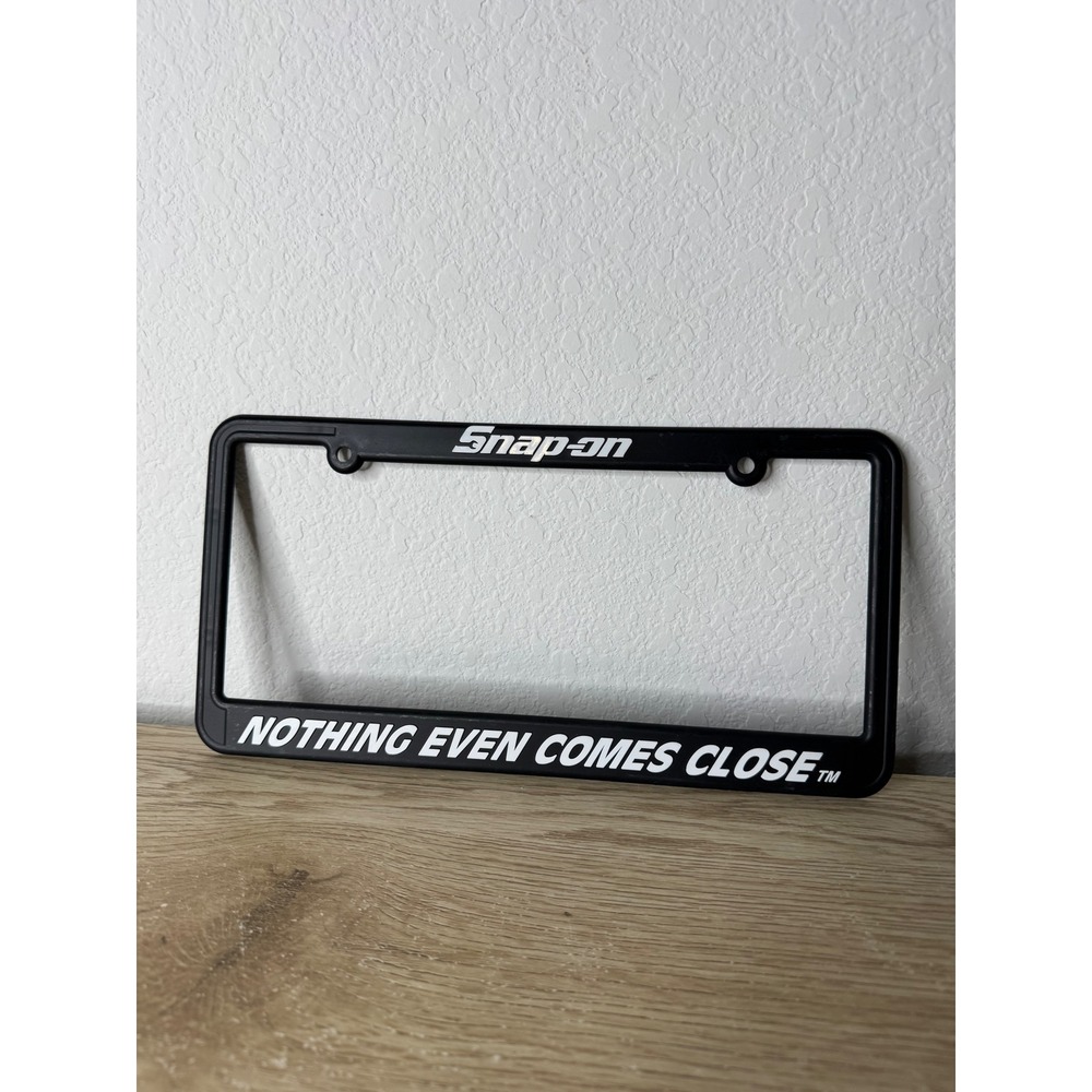 Snap-on License Plate Frame Black Nothing Even Comes Close Logo Automotive Tool